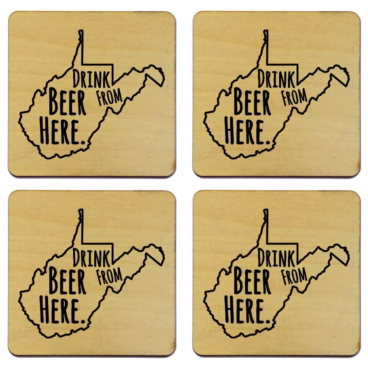 Torched Products Coasters West Virginia Drink Beer From Here Coasters (781460963445)