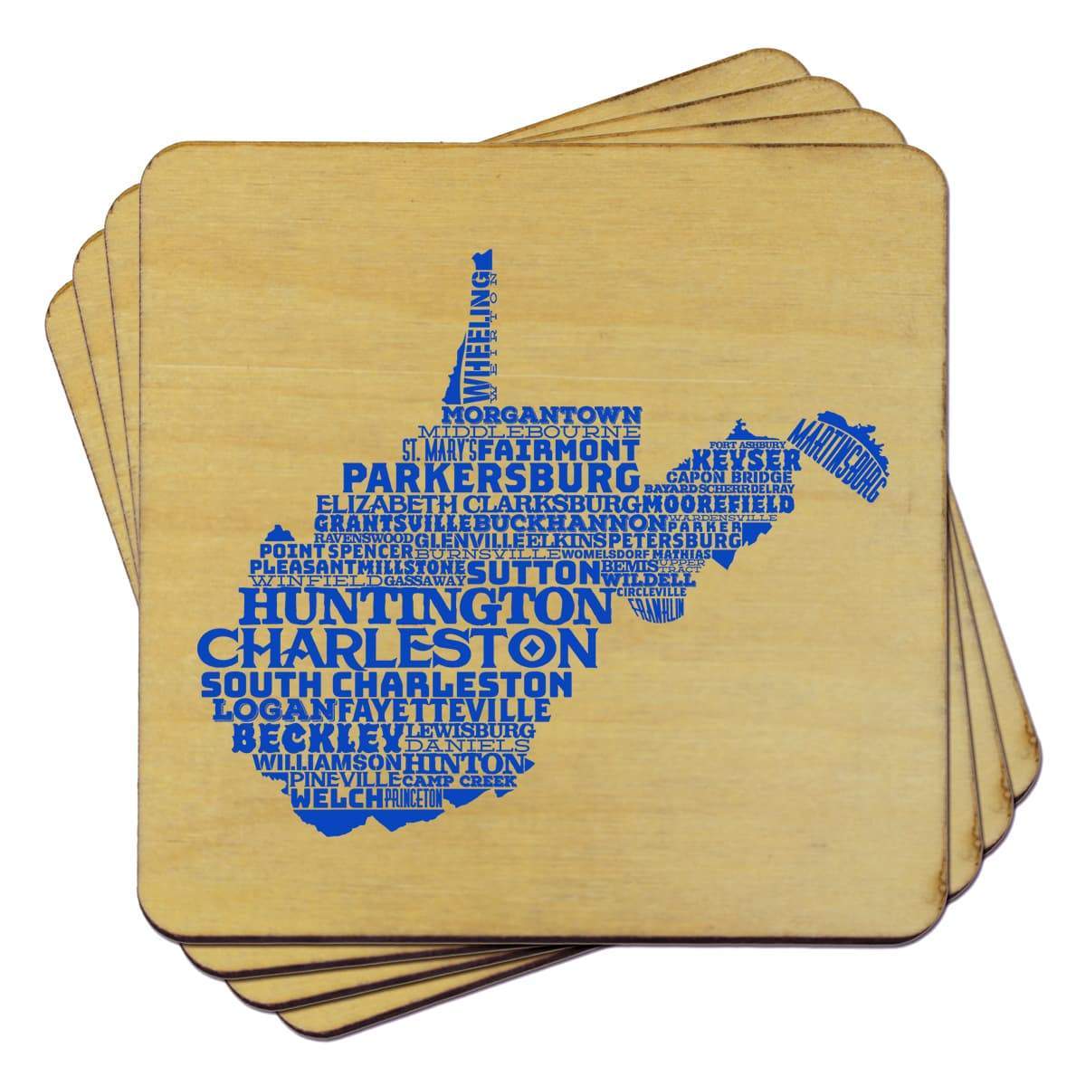 Torched Products Coasters West Virginia Typography Coaster (787848331381)