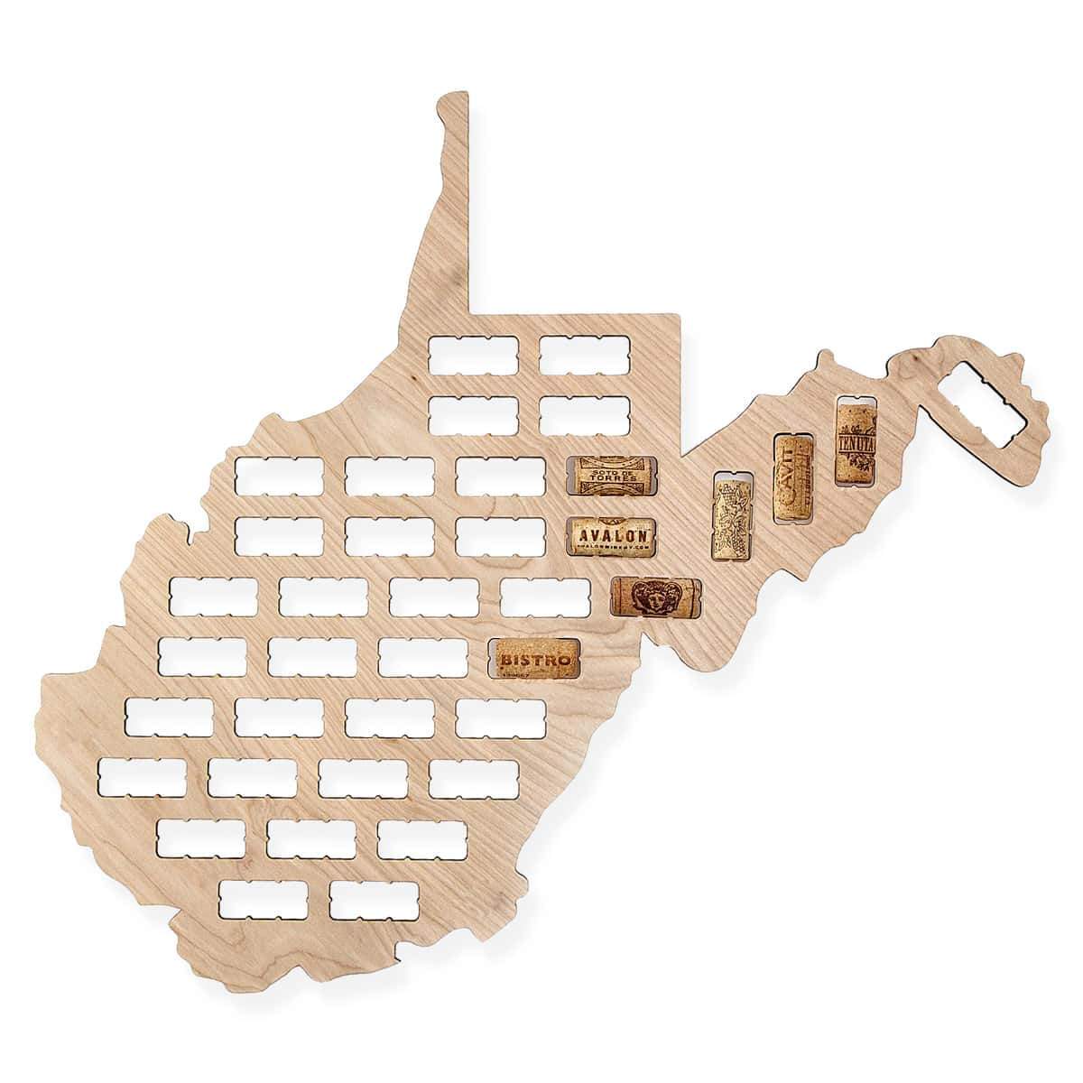 Torched Products Wine Cork Map West Virginia Wine Cork Map (778994057333)
