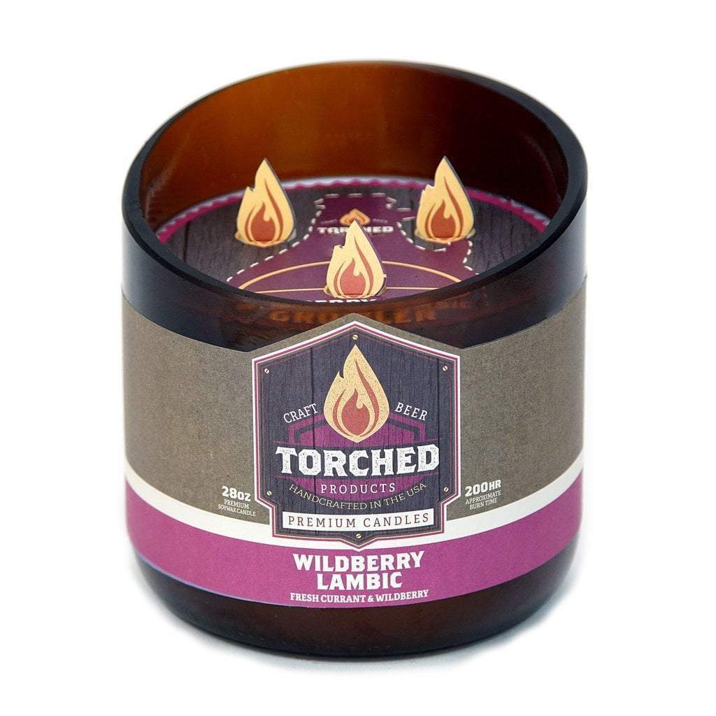 Torched Products Beer Candles Growler 28 oz Wildberry Lambic Beer Candle