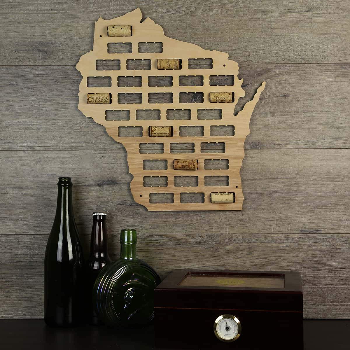 Torched Products Wine Cork Map Wisconsin Wine Cork Map (778994417781)