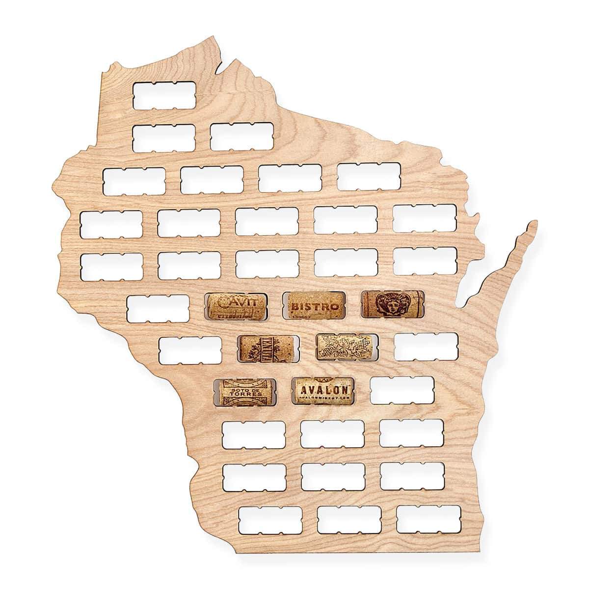 Torched Products Wine Cork Map Wisconsin Wine Cork Map (778994417781)