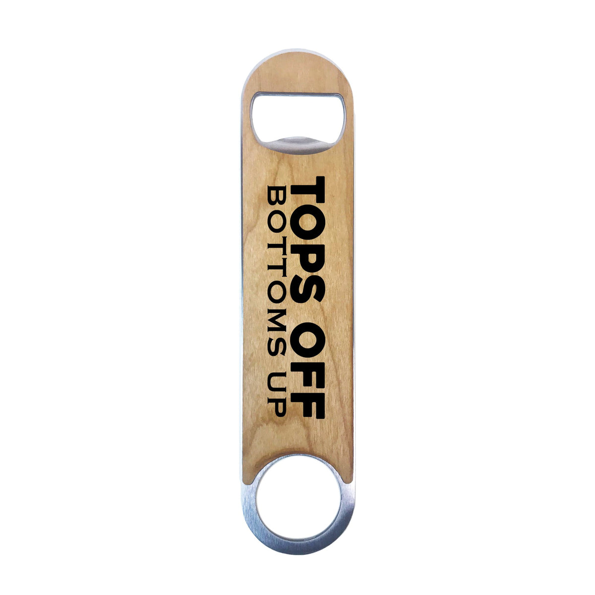 Torched Products Bottle Opener Wood Speed Bottle Opener (Tops Off, Bottoms Up)