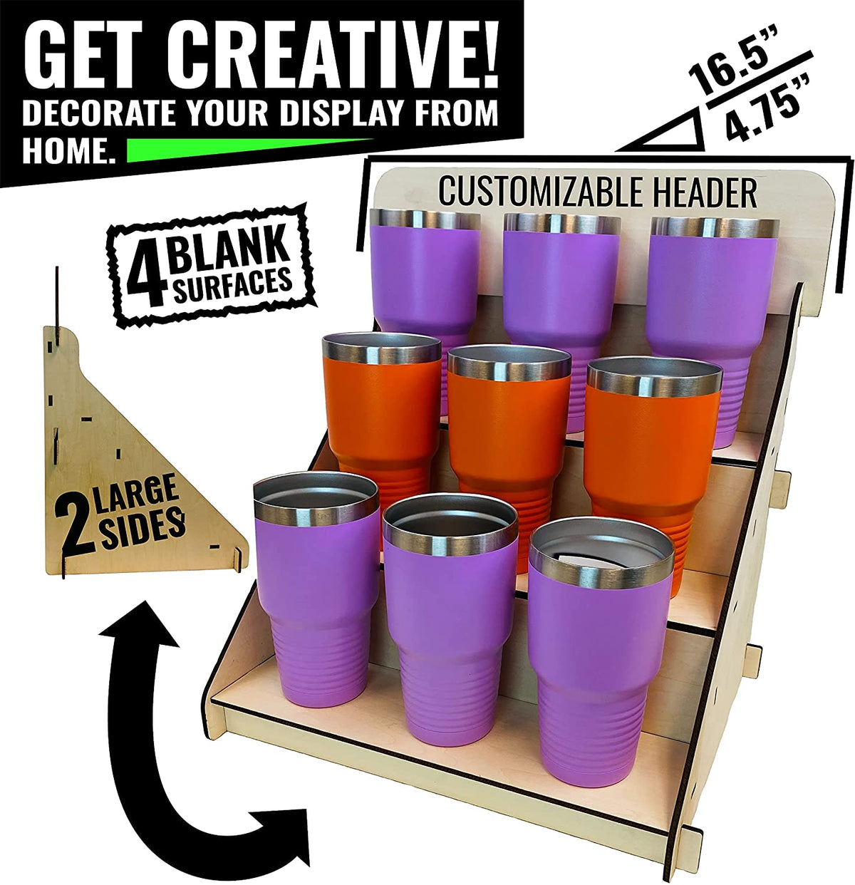 Torched Products Display Wooden Portable Retail Table Display Stand