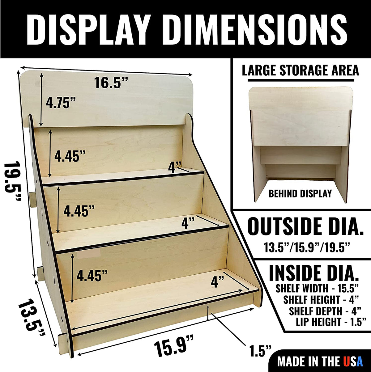 Torched Products Display Wooden Portable Retail Table Display Stand