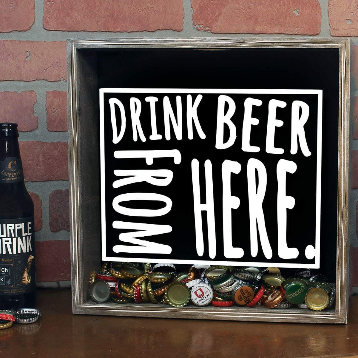 Torched Products Shadow Box Wyoming Drink Beer From Here Beer Cap Shadow Box (781186203765)