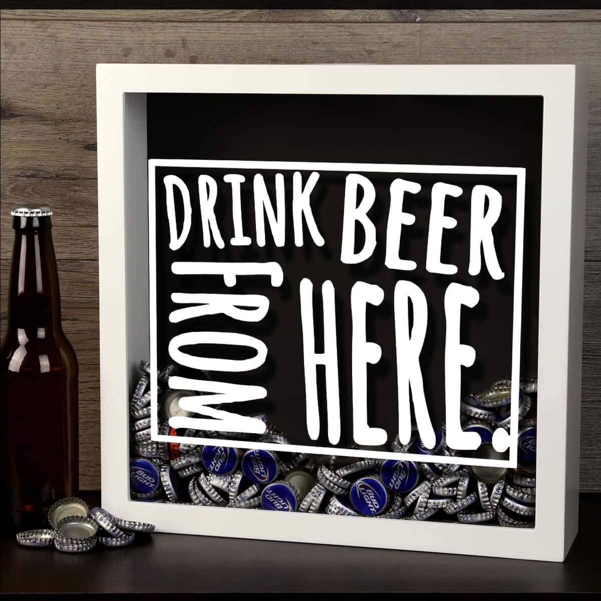 Torched Products Shadow Box Wyoming Drink Beer From Here Beer Cap Shadow Box (781186203765)