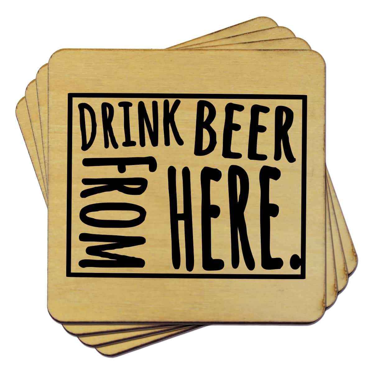Torched Products Coasters Wyoming Drink Beer From Here Coasters (781461586037)