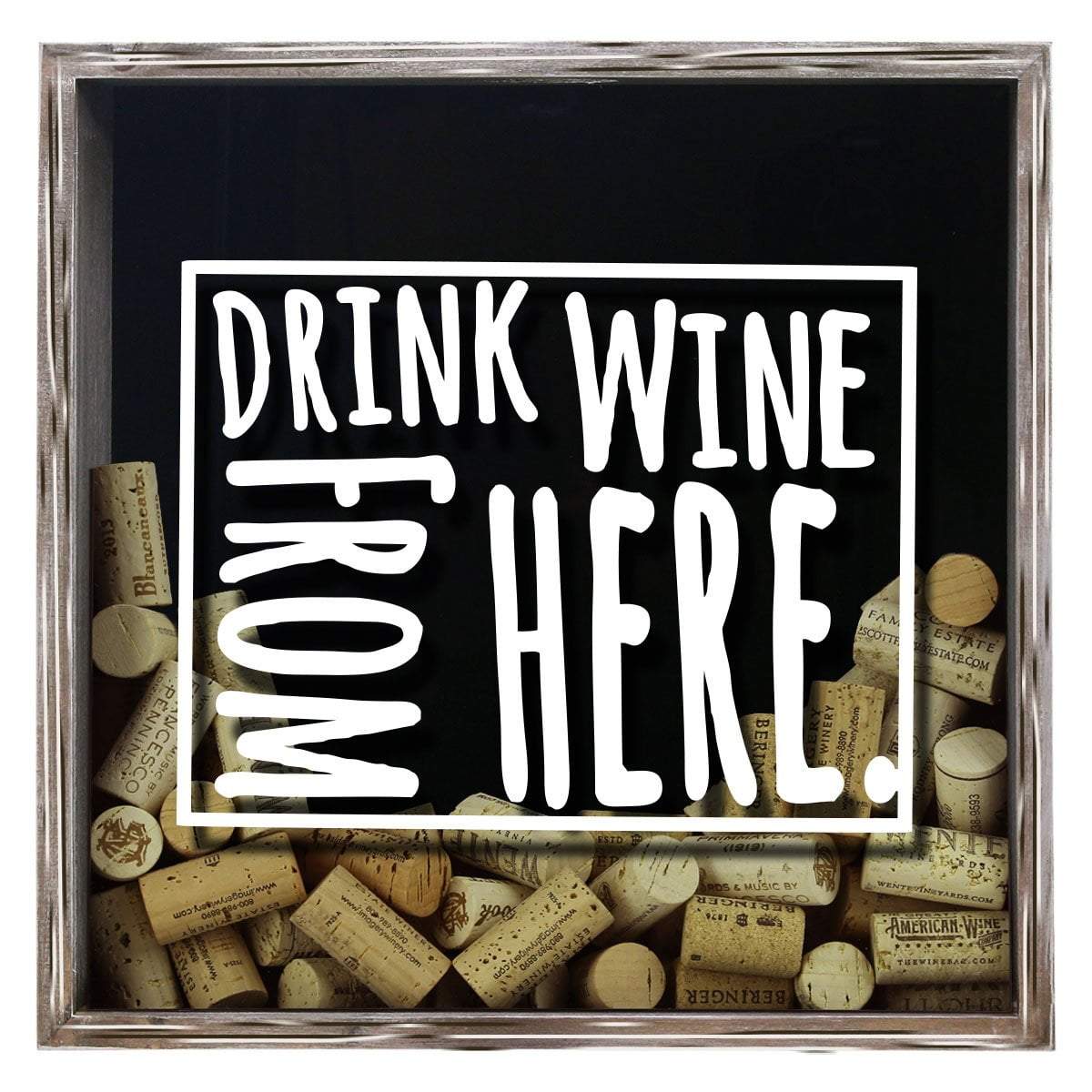 Torched Products Shadow Box Gray Wyoming Drink Wine From Here Wine Cork Shadow Box (795797094517)