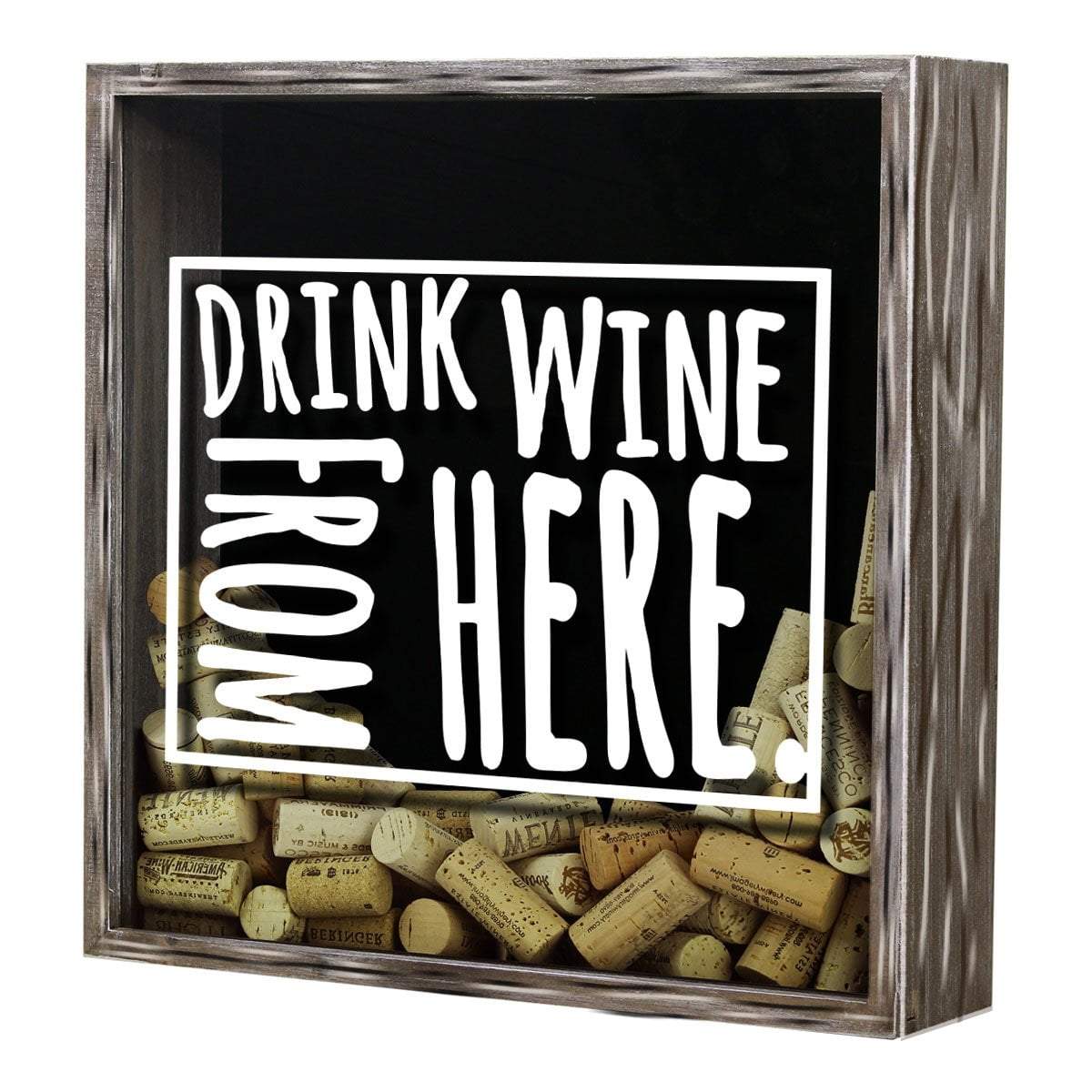 Torched Products Shadow Box Wyoming Drink Wine From Here Wine Cork Shadow Box (795797094517)