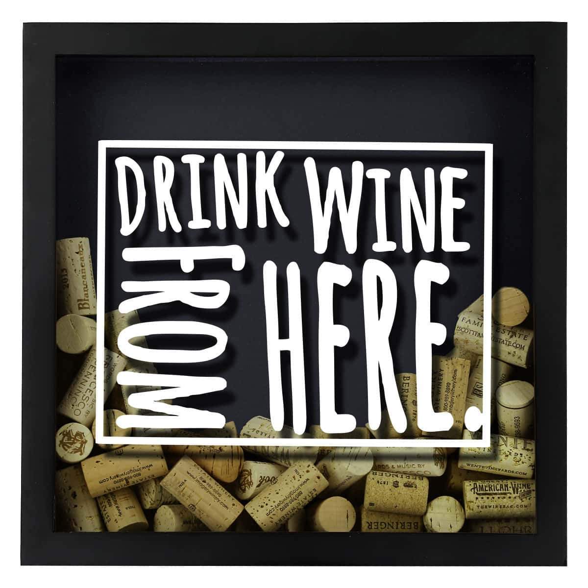 Torched Products Shadow Box Wyoming Drink Wine From Here Wine Cork Shadow Box (795797094517)