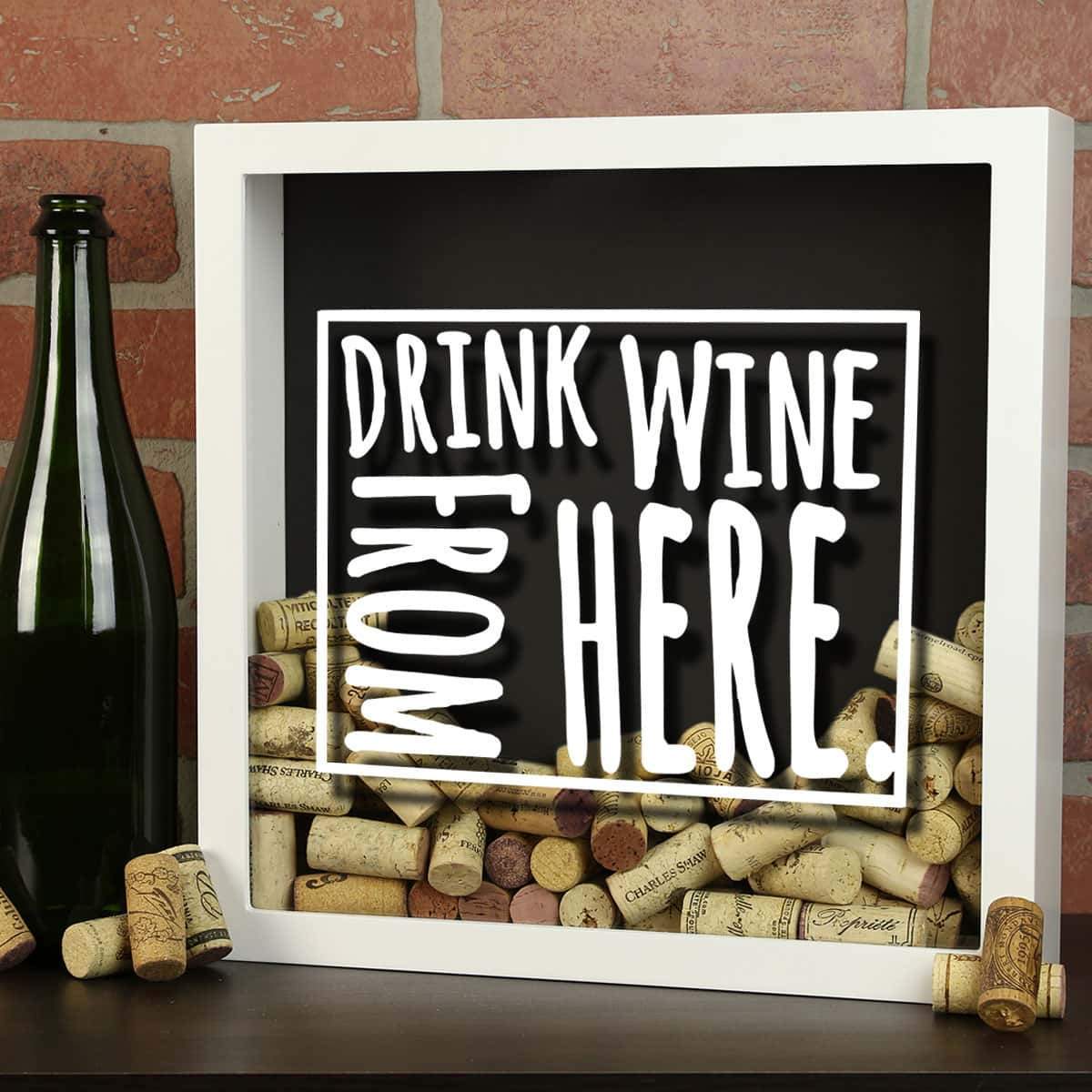 Torched Products Shadow Box Wyoming Drink Wine From Here Wine Cork Shadow Box (795797094517)