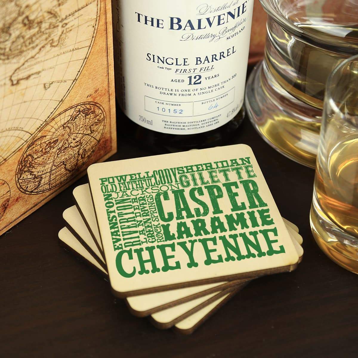 Torched Products Coasters Wyoming Typography Coaster (787851247733)