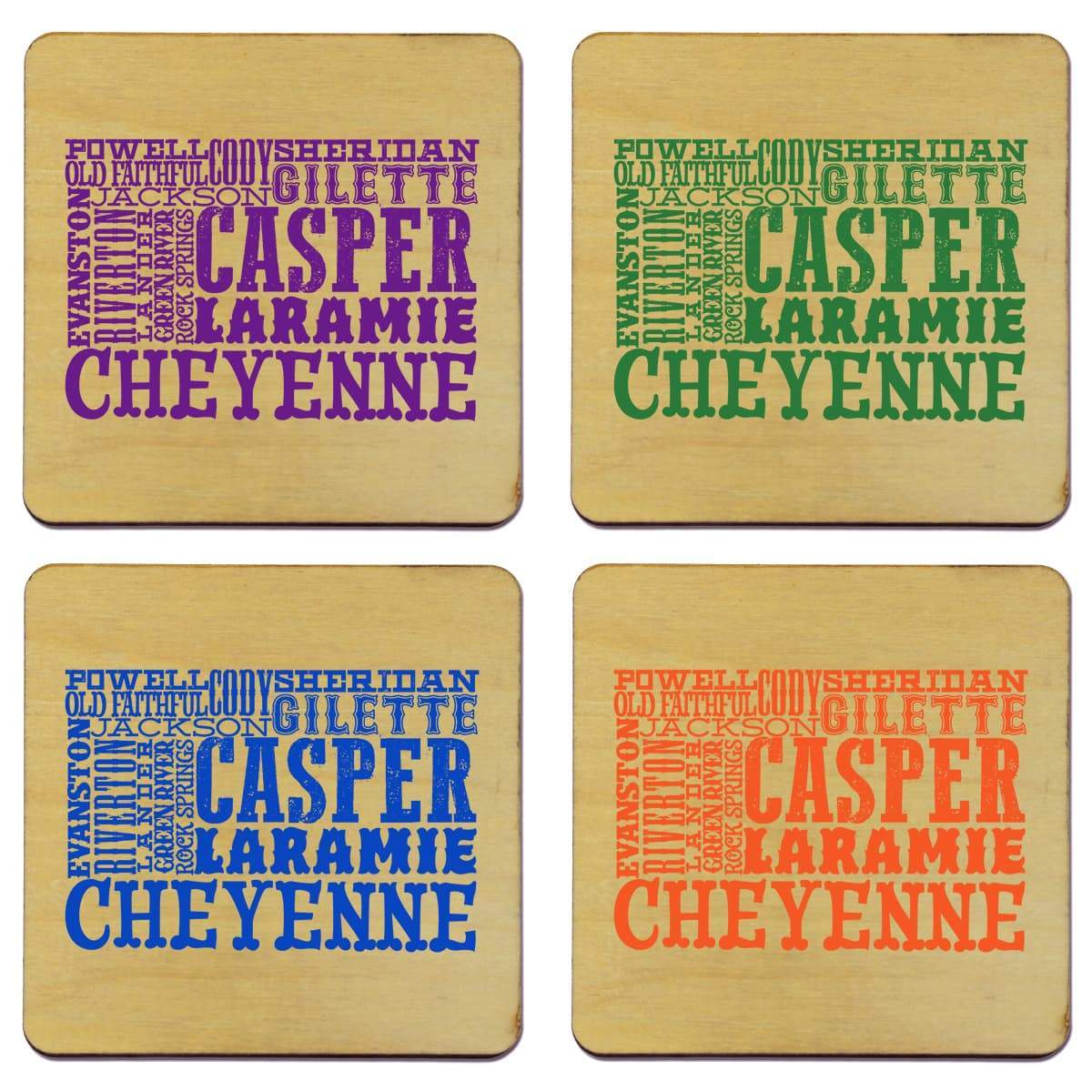 Torched Products Coasters Wyoming Typography Coaster (787851247733)